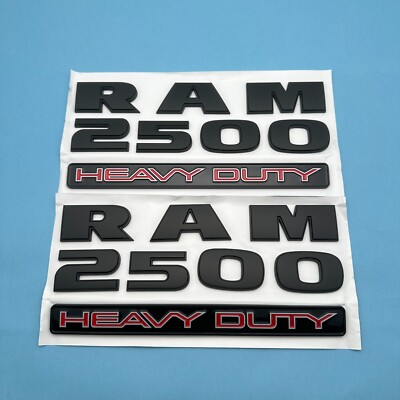 2PCS Set Front Door Badge For RAM 2500 Heavy Duty Emblem Replacement Matte Black