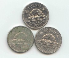 Canada UGLY Canadian NICKELS 1979 1988 1993 five cent 5c EXACT SET Gag Gift