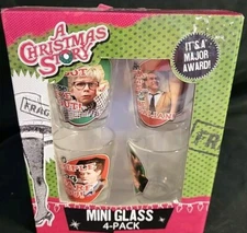 A Christmas Story Shot Glass Set Of 4 Glasses New In Box 1.5oz ICUP Glassware