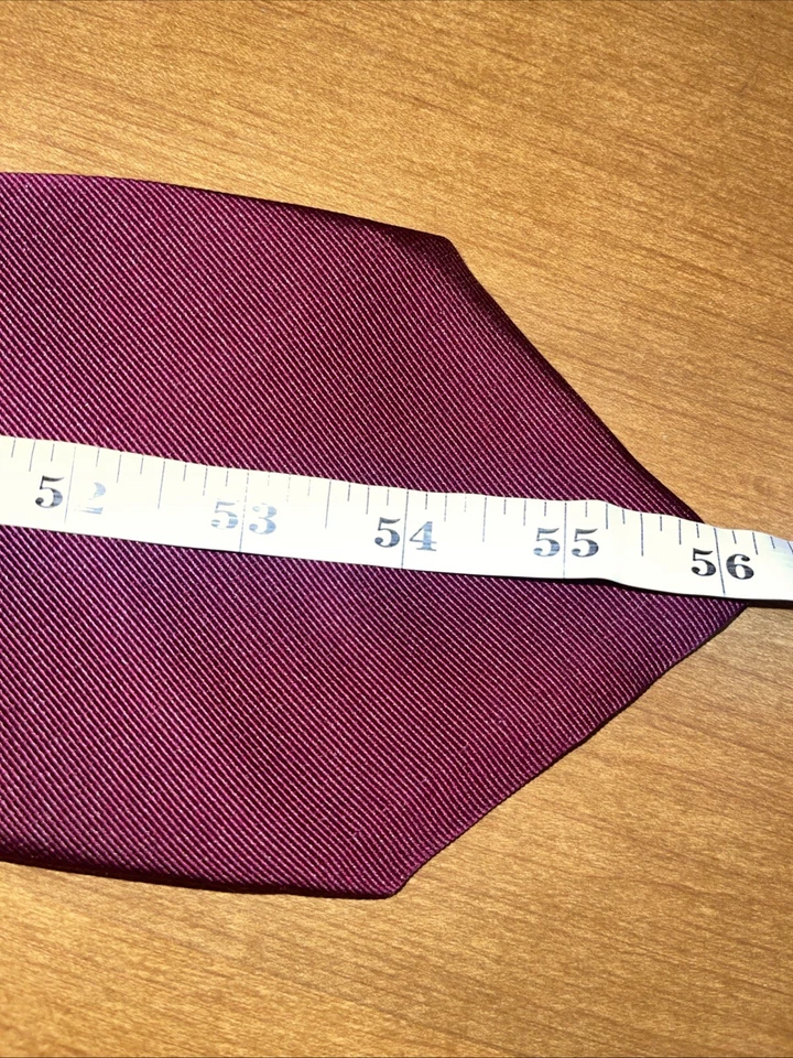 Polo Ralph Lauren Corbata Cuello Hombres Granate Ancho Grueso Pesado Boda Negocios Formal Foto 4 de 4