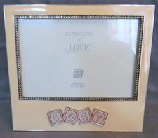 Picture Frame Baby Bling Shiny Pink Beige by RUSS, Metal Sturdy Tabletop Nursery