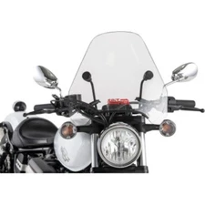 Spitfire Clear & Black 15" Motorcycle Windshield for 7/8" - 1" Handlebars