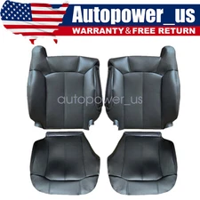 FITS 1999-2002 Chevy Silverado 1500 Front Leather Seat Cover Dark Graphite Gray