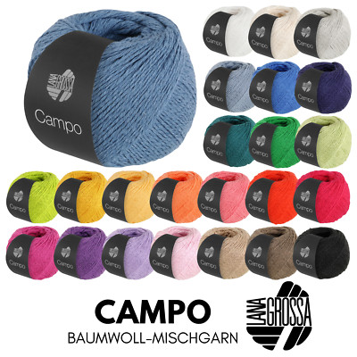 Lana Grossa CAMPO 50 g feines, verzwirntes Baumwoll-Mischgarn mit Struktur 165 m