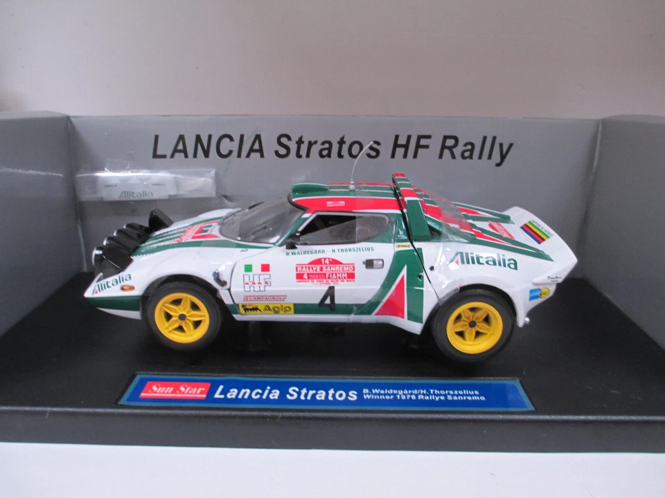 LANCIA STRATOS HF RALLY SANREMO WINNER 1976 N° 4 Waldegarde SUN STAR 4506 1/18 - Photo 2/4