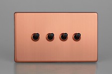 Urban Screwless Brushed Copper Toggle or Rocker Switches, Plug Sockets & More!