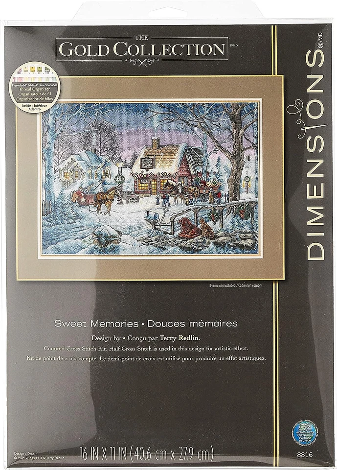 Dimensions Sweet Memories Counted Cross Stitch Kit 16" X 11" Cabin Woods 8816