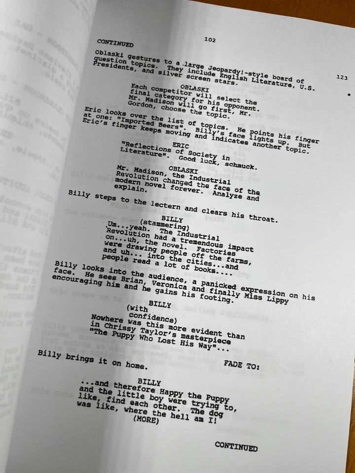 Billy Madison Script Signed- Autograph Reprints- Adam Sandler, Chris ...