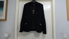 Maison Scotch Ladies Black Ponk Radar Zipper Arm Side Design Blazer Sz 4 £184