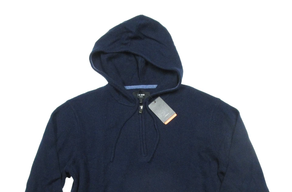 Jack Spade Men's Navy Washable Cashmere 1/2 Zip Pullover Hooded Sweater $348 - Image 2 of 3