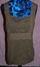 Large WORN TWICE Women's Talbots Brown Tank with Lace Accents