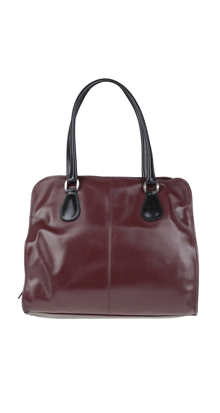 NWT Marni Maroon Burgundy & Black Large Leather Tote Handbag Shoulder Bag $2,512