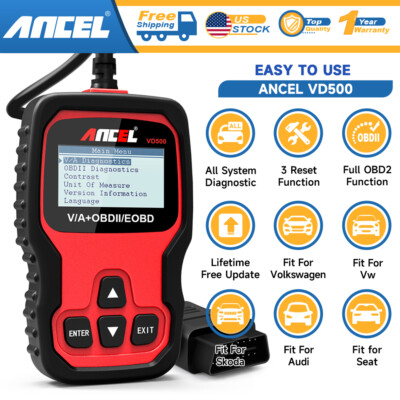 Automotive Code Reader OBD2 Scanner Fit For VW Audi Skoda Seat Full System Check