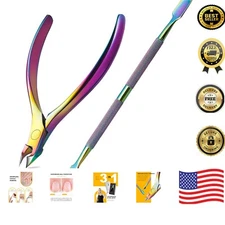 Comprehensive Cuticle Trimmer and Nail Pusher Set - Professional Manicure Tools