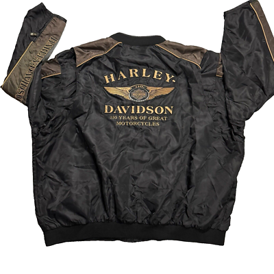 Harley Davidson 5XL 110th Anniversary Nylon Bomber Riding Jacket