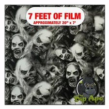 Hydrographic film Zombie Faces of Death hydro dipping 7' x 20" hydro dip