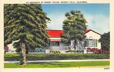 # K1191    BEVERLY  HILLS,  CA.      POSTCARD,   RESIDENCE oF ROBERT TAYLOR