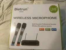 Bietrun WXM06 Blk UHF Dual Channel Wireless Bluetooth Dynamic Microphone System