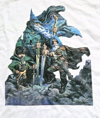 Vintage Lord of The Rings Shirt 80s 90s LOTR T-Shirt Gandalf Bilbo Baggins