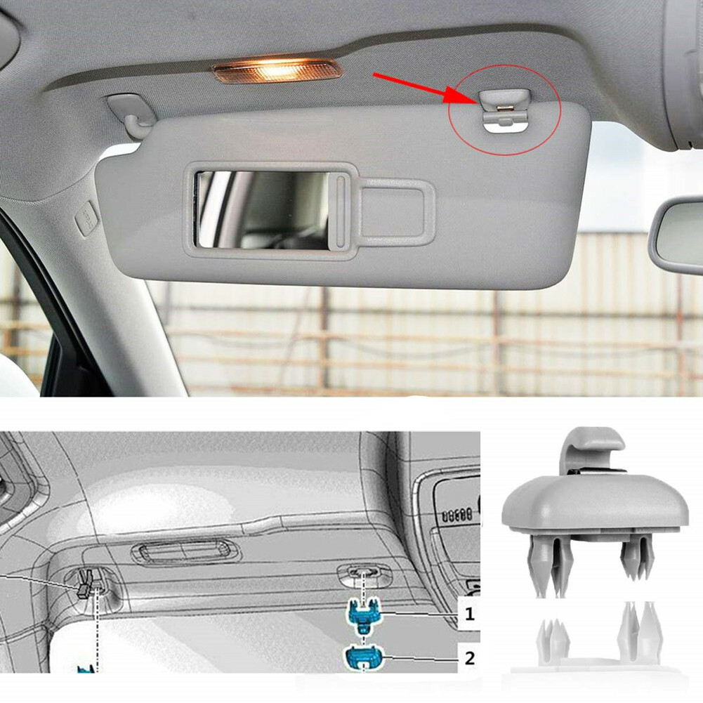 ABS plastic Grey Interior Sun Visor Hook Clip Bracket for Audi A1 A3 A4