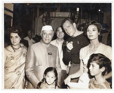 Charlton Heston + INDIRA GANDHI + Jawaharlal Nehru 1940s PORTRAIT ORIG PHOTO 397