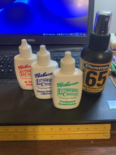 Guitar polishing compounds 4 bottles one is almost empty evaporated as pictured