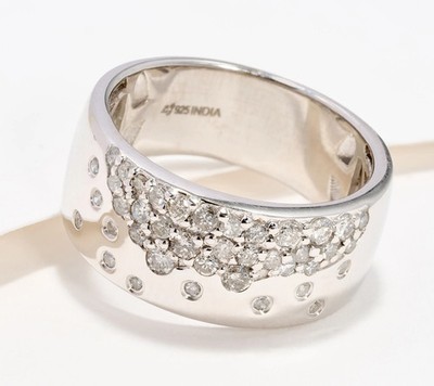 Affinity Sterling Silver Bubble 0.50cttw Diamond Band Ring, Size 8