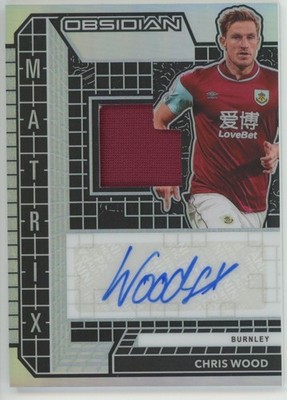 2020 Panini Obsidian Matrix Chris Wood MM-CW 63/149 Jersey Patch Burnley