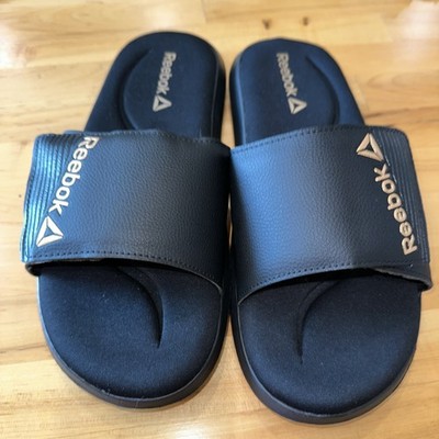 Reebok Slides Adjustable Strap Memory Foam Flat Sandals Women s Size 11