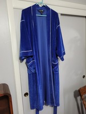 Vintage Unisex Wrap Bath Robe blue L/XL made in USA collectibl