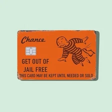Jail Free Card Credit Card Sticker Debit Skin Decal Cover