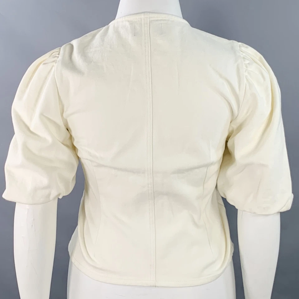 PIECES Size L Cream Cotton Twill Snaps Cape - Image 3 of 4