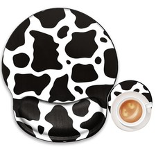 Cow Print Mouse Pad with Wrist Support Ergonomic Mousepad Wrist Rest Gel Mous...