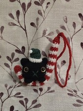 1 Crochet Cat Christmas Decoration Kitty Cat Hanging Decoration Christmas Cat