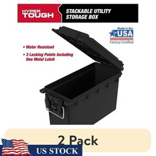 Locking Stacking Utility Tool Box 2 Pack Water Dust Resistant Organized Storage