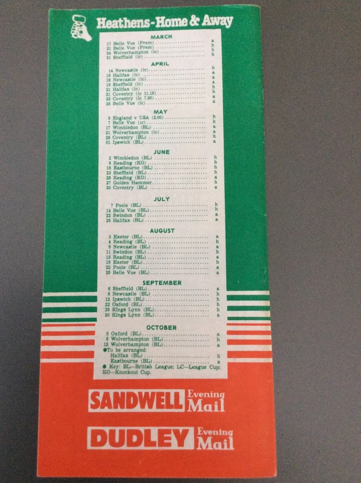 1984 RARE CRADLEY HEATH SPEEDWAY SEASON GUIDE    ( GOOD CONDITION ) - Image 3 of 3