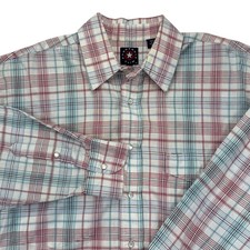 Panhandle Slim Mens Western Shirt Large Plaid Pearl Snap Long Sleeve 36S1119