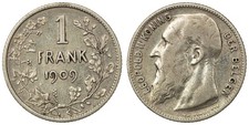 Belgium - 1 Franc 1909 - Leopold II, Dutch tekst, Silver