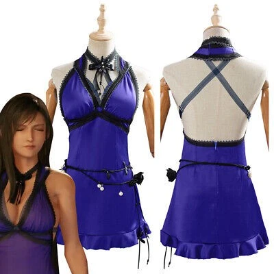 Final Fantasy VII Remake Tifa Lockhart Cosplay Costume Dress Backless Skirt Belt - Image 1 of 4