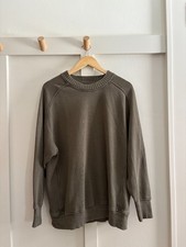 Aerie Olive Green Down To Earth Oversized Crewneck Sweatshirt Sz Small MSRP 59