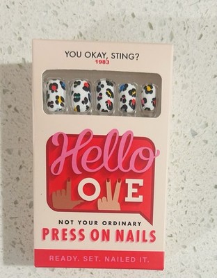 Hello Love Press On Short Square Multicolor Leopard You Okay, Sting?  