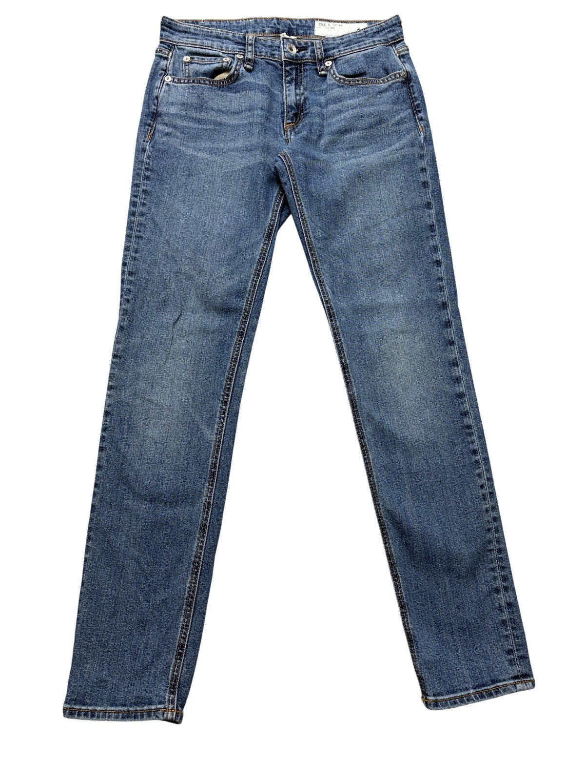 Rag & Bone Dre Low-Rise Slim Boyfriend Jeans Womens 24 Blue Medium Wash Stretch