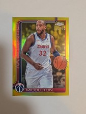 Khris Middleton 2025-26 Topps Chrome  #204 Yellow Refractor 076/275 