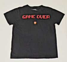 Boys T-Shirt Nintendo Size S Game Over Pixelated Mario Black Cotton Vintage 2018
