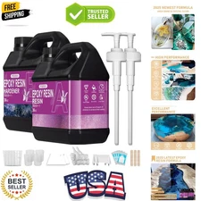 Epoxy Resin Kit 72OZ，Newly Formulated Crystal Clear Epoxy Resin，Strong, Bubbl...