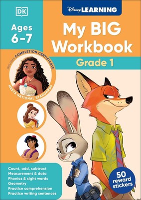 Disney Learning Big Workbook Grade 1: Math & English Workbook for Kids Aged 6-7,