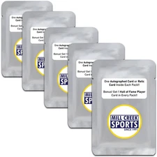 Mystery Sports Card Grab Pack 1 Auto or Relic Card & 1 HOF Player Card (5 Packs)