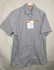 Whataburger Employee Button Shirt Houndstooth Gray SS L Crew SAMPLE Womens NWT