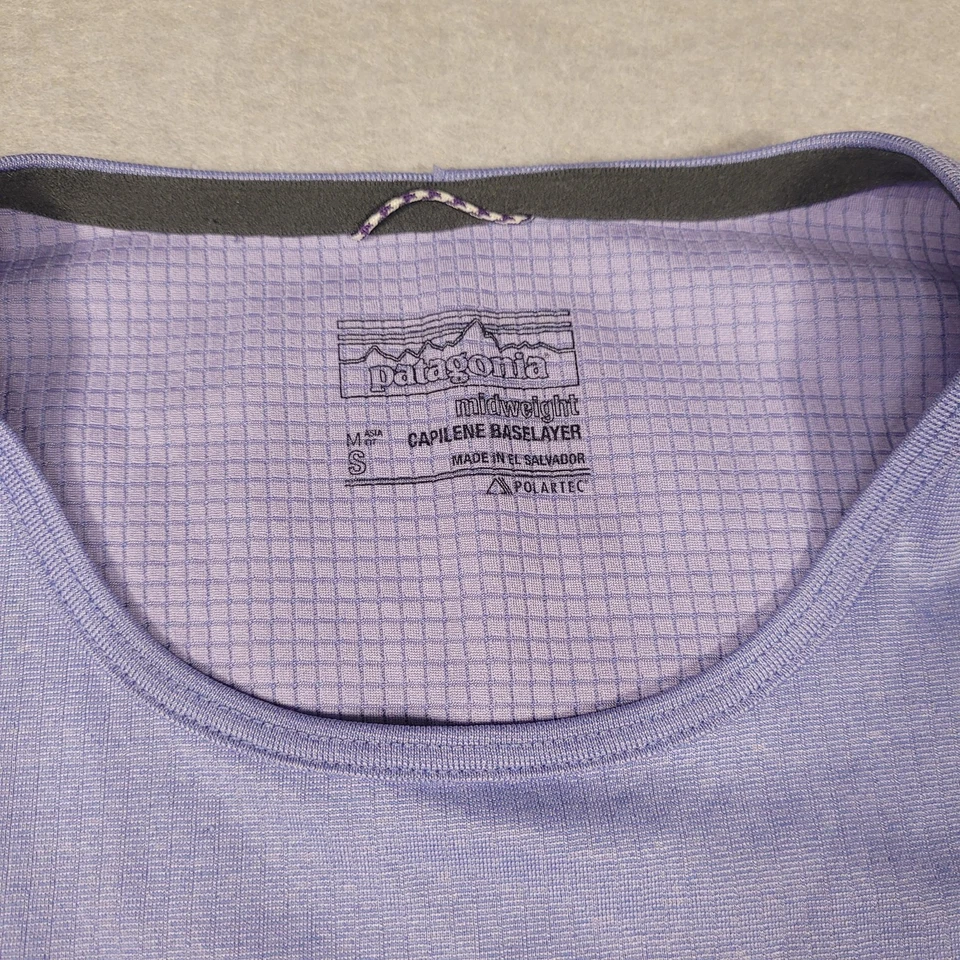 Camisa capa base peso medio Patagonia Capilene para mujer pequeña lavanda Polartec Foto 2 de 4