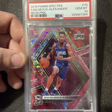2018 Panini Spectra Shai Gilgeous-Alexander Neon Pink #76 PSA 10 RC
